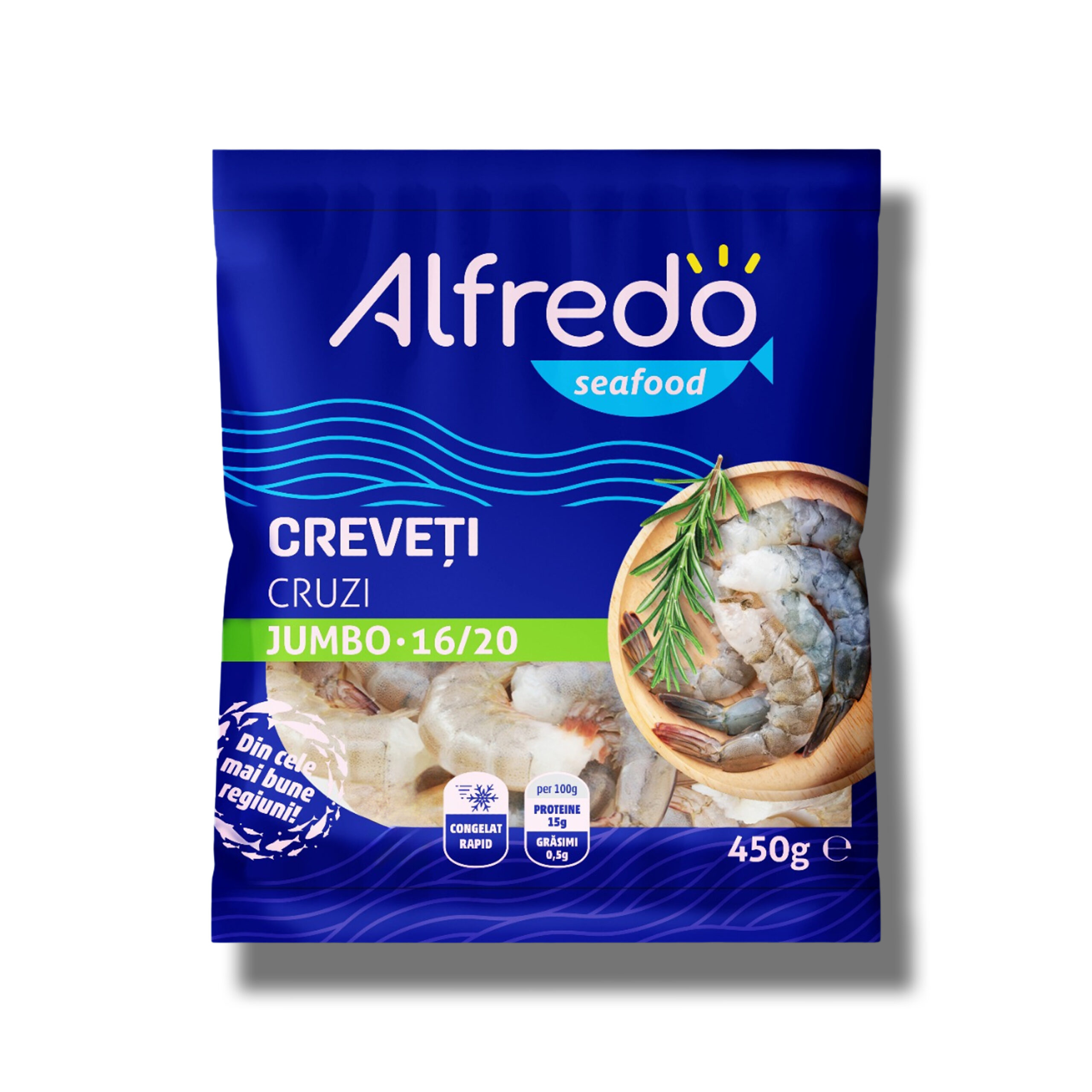 Alfredo-Punga Creveti cruzi 450g Creveți Vannamei 16/20 Decorticați cu Codiță 450 g - imagine 1